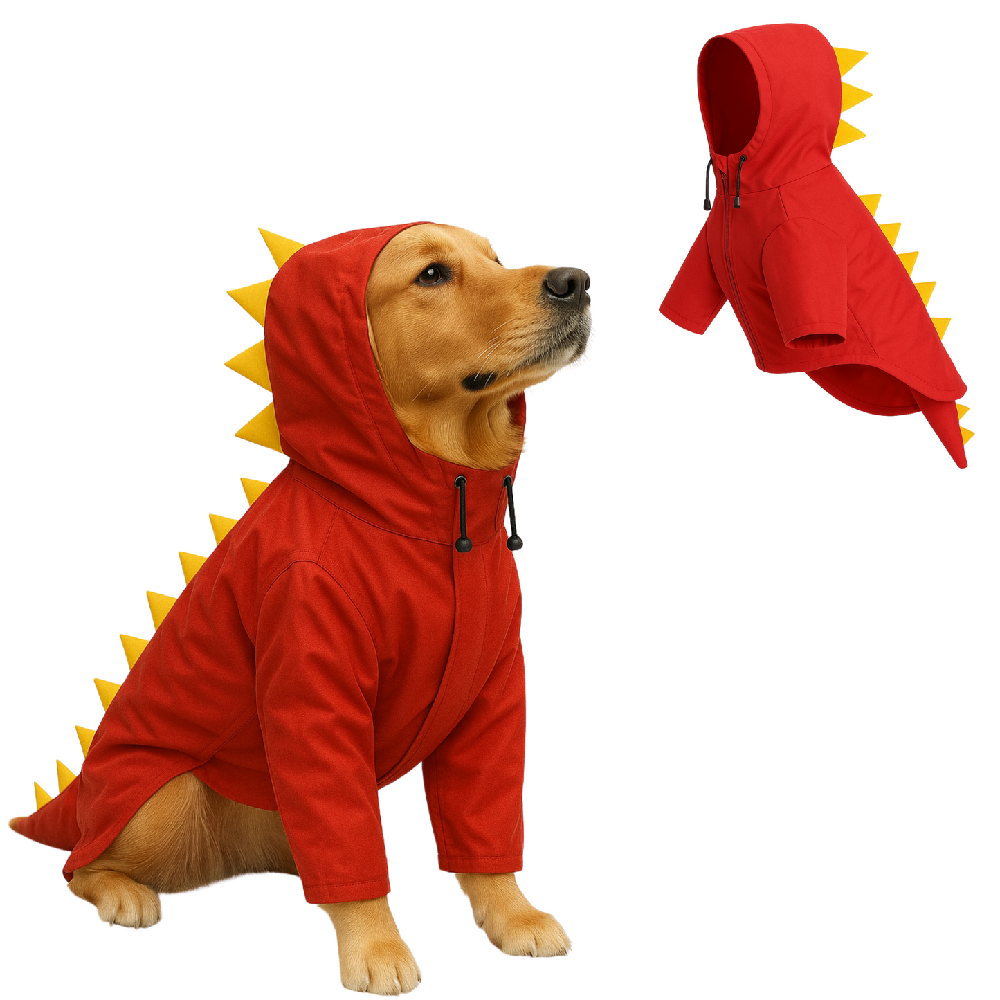Dinosaur-Style Dog Raincoat