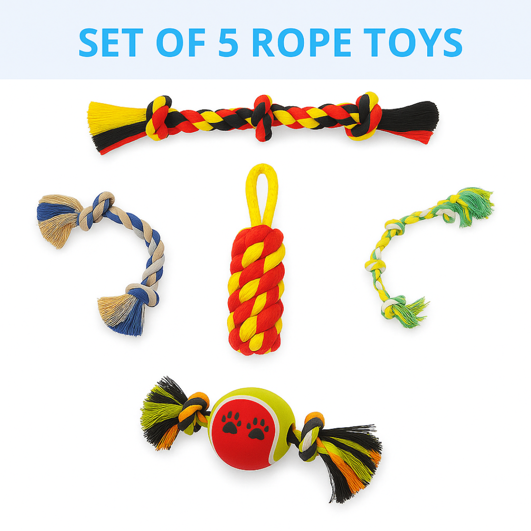 5-Piece Dog Rope Toy Combo