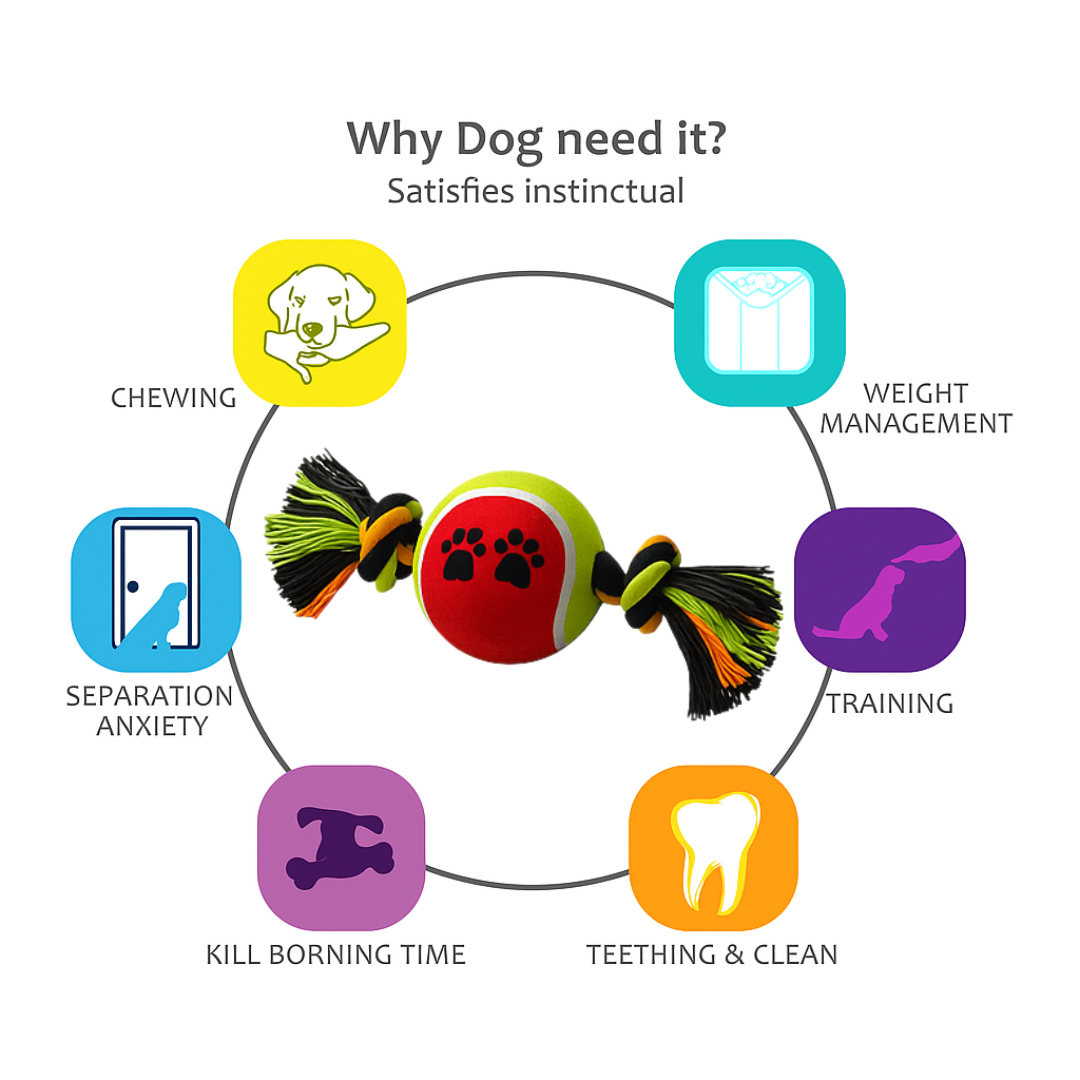 Rope Dog Toy with Ball