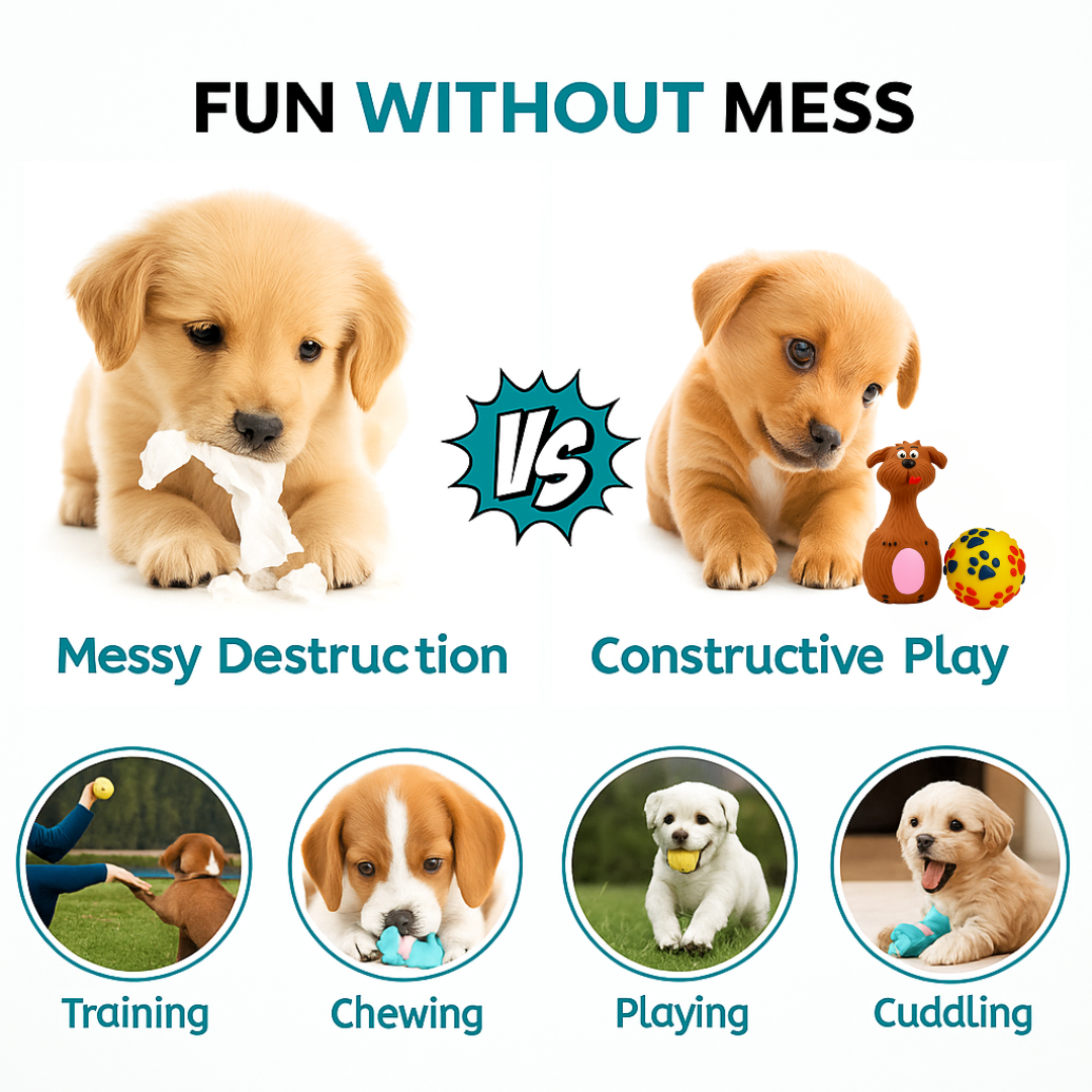 2-in-1 Combo of Latex Squeaky Toy & Squeaky Ball