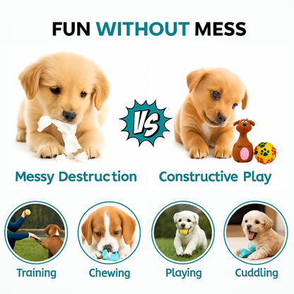 2-in-1 Combo of Latex Squeaky Toy & Squeaky Ball