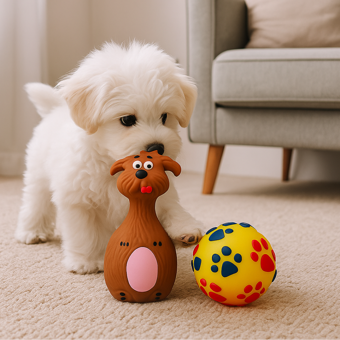 2-in-1 Combo of Latex Squeaky Toy & Squeaky Ball