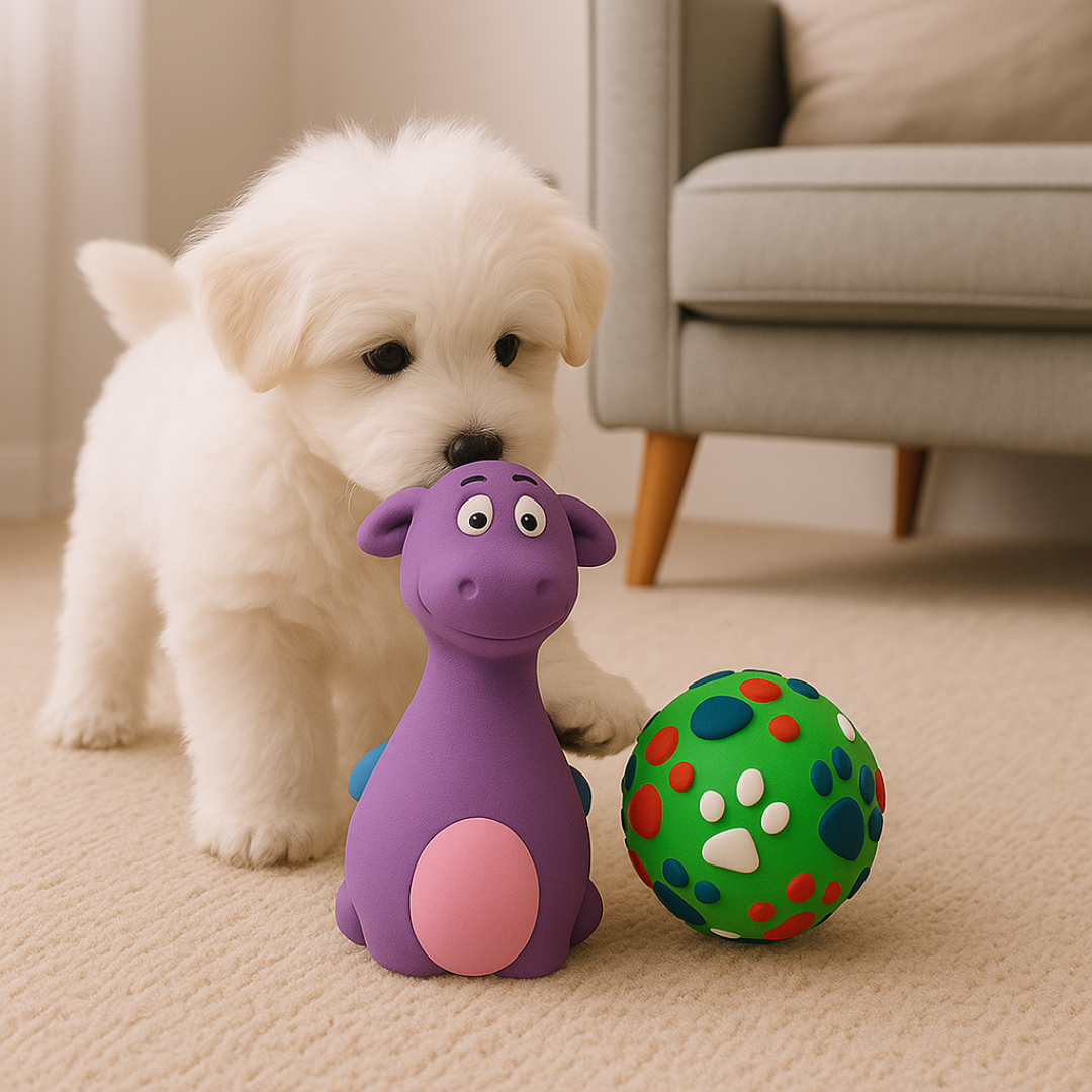 2-in-1 Combo of Latex Squeaky Toy & Squeaky Ball