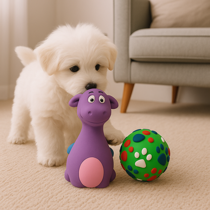 2-in-1 Combo of Latex Squeaky Toy & Squeaky Ball